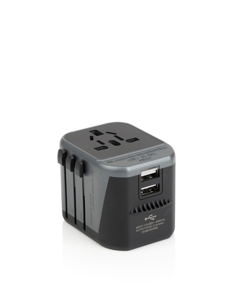 Adaptador Universal de Viagem com Carregador Usb Preto-2