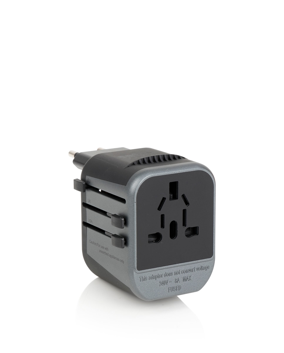 Adaptador Universal de Viagem com Carregador Usb Preto-4