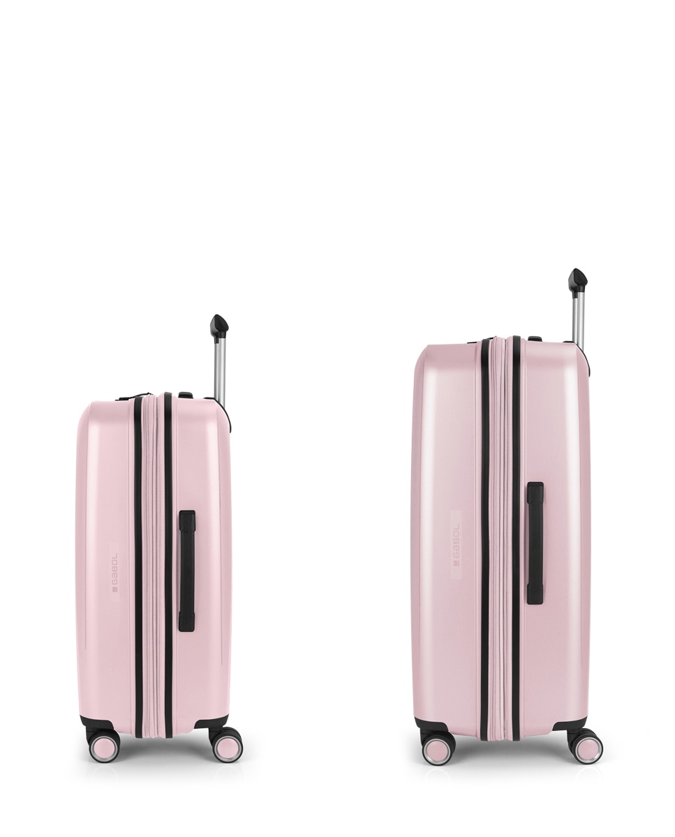 Conjunto de Malas (média e Grande) Expansíveis Brooklyn Rígidas com Capacidade Até 179 L Rosa-2