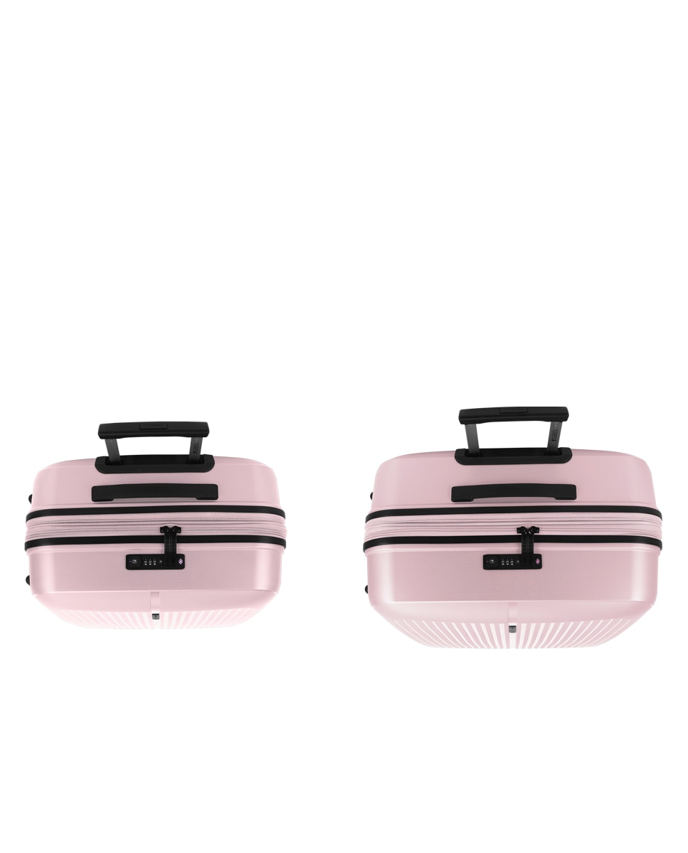 Conjunto de Malas (média e Grande) Expansíveis Brooklyn Rígidas com Capacidade Até 179 L Rosa-4