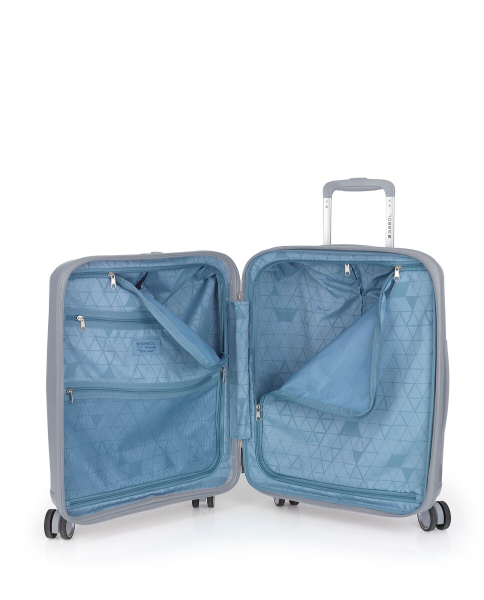 Conjunto de Malas (cabine, Média, Grande e Necessaire) Expansíveis Queens Rígidas com Capacidade Até 237,9 L Prata-5