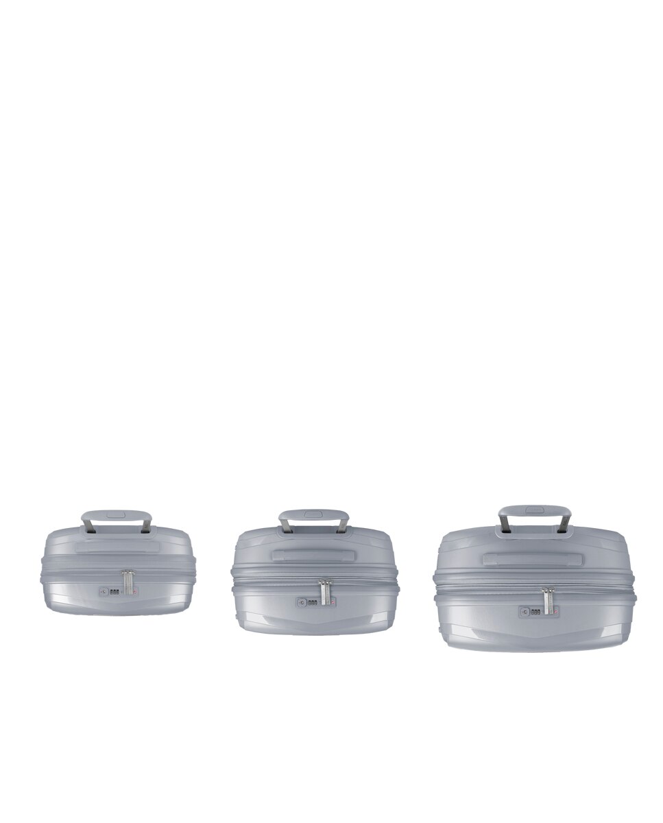 Conjunto de Malas (cabine, Média e Grande) Expansíveis Queens Rígidas com Capacidade Até 224,2 L Prata-4