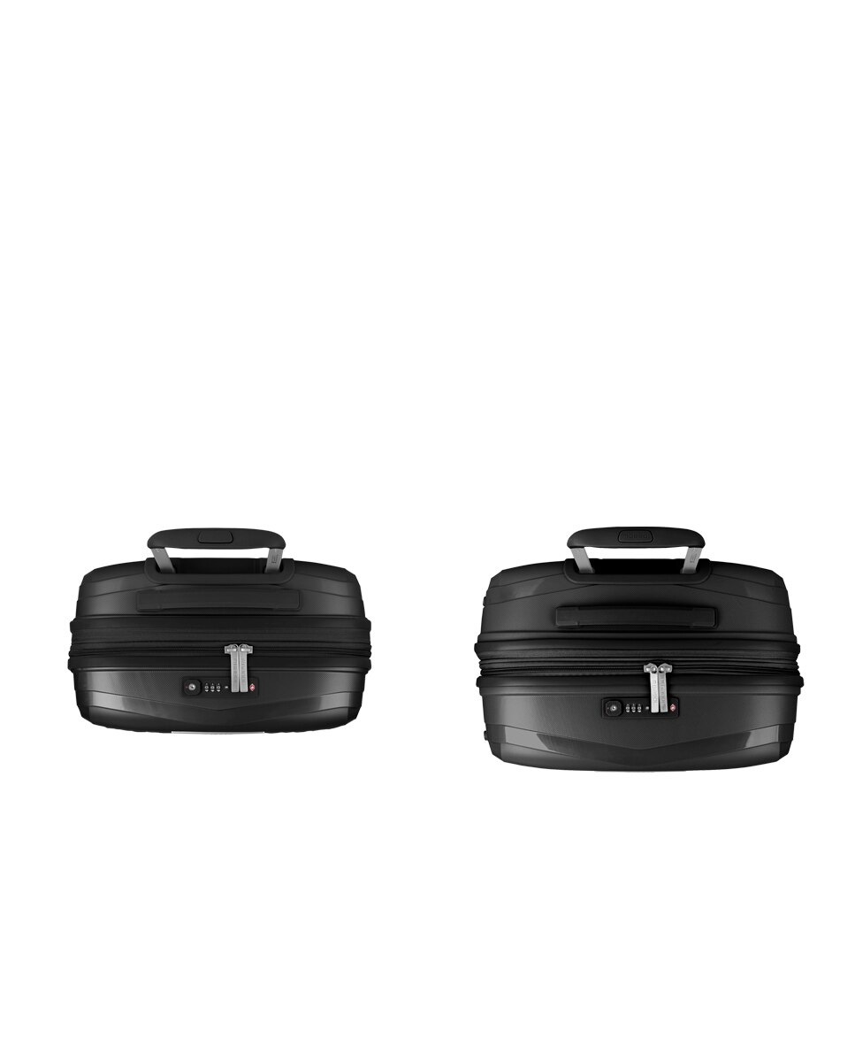 Conjunto de Malas (cabine e Média) Expandíveis Queens Rígidas com Capacidade Até 114,6 L Preto-4