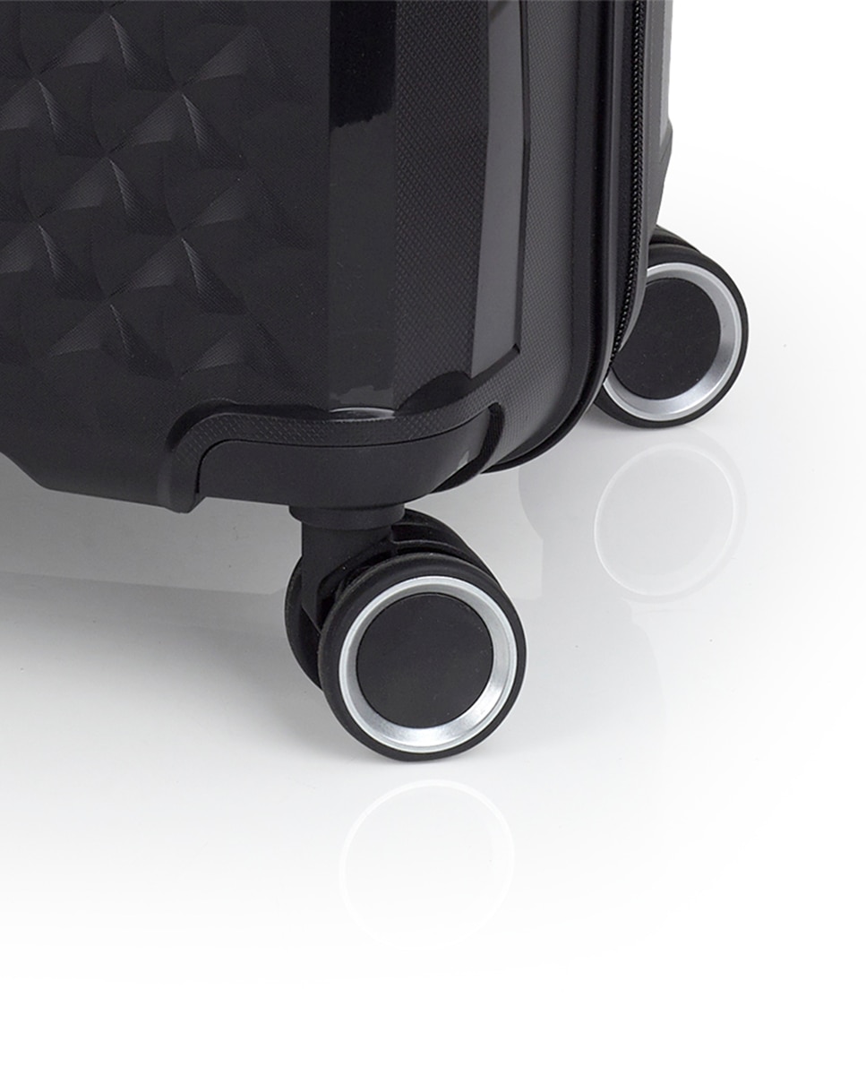 Conjunto de Malas (cabine e Média) Expandíveis Queens Rígidas com Capacidade Até 114,6 L Preto-6