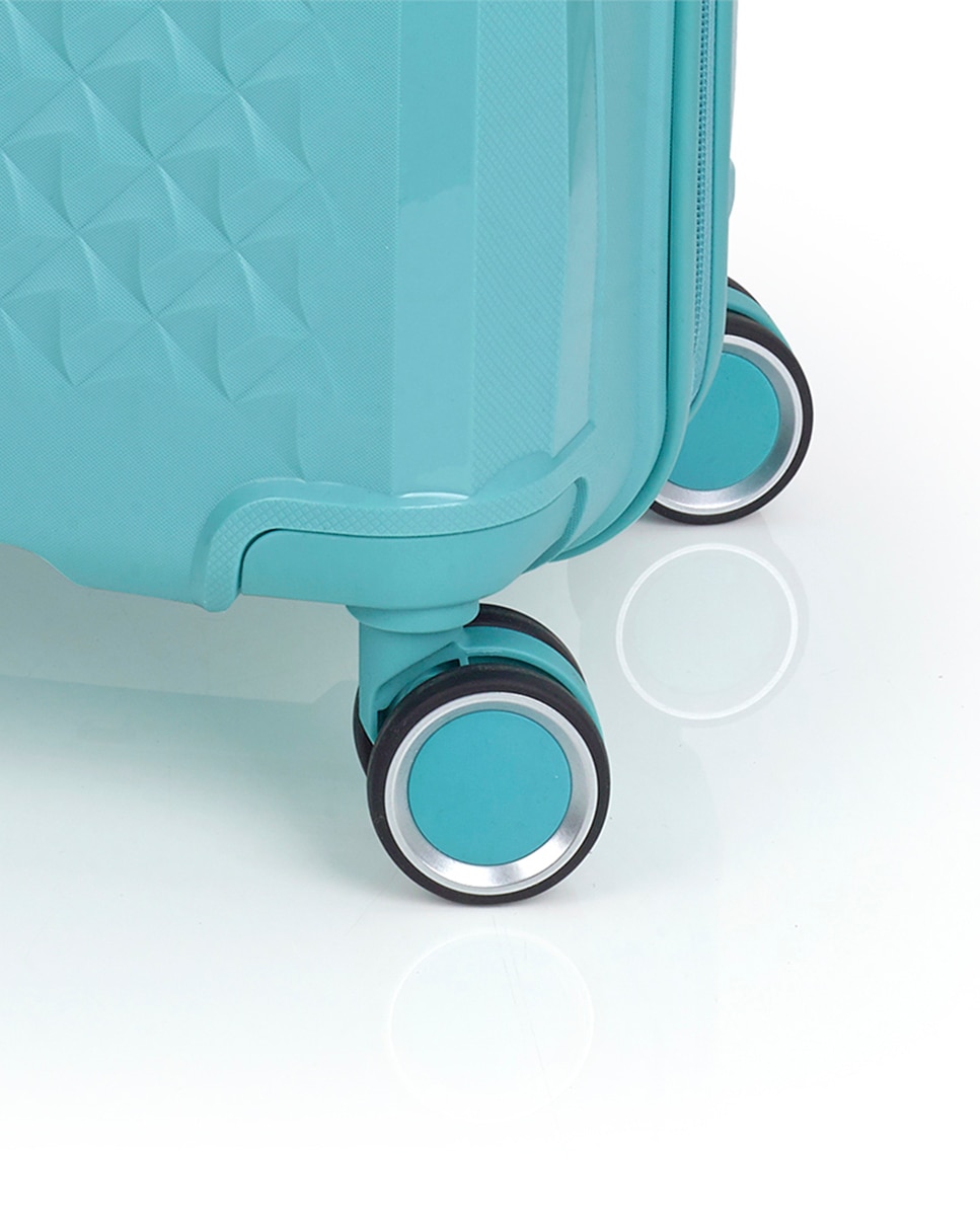 Conjunto de Malas (cabine e Média) Expandíveis Queens Rígidas com Capacidade Até 114,6 L Verde Água-6