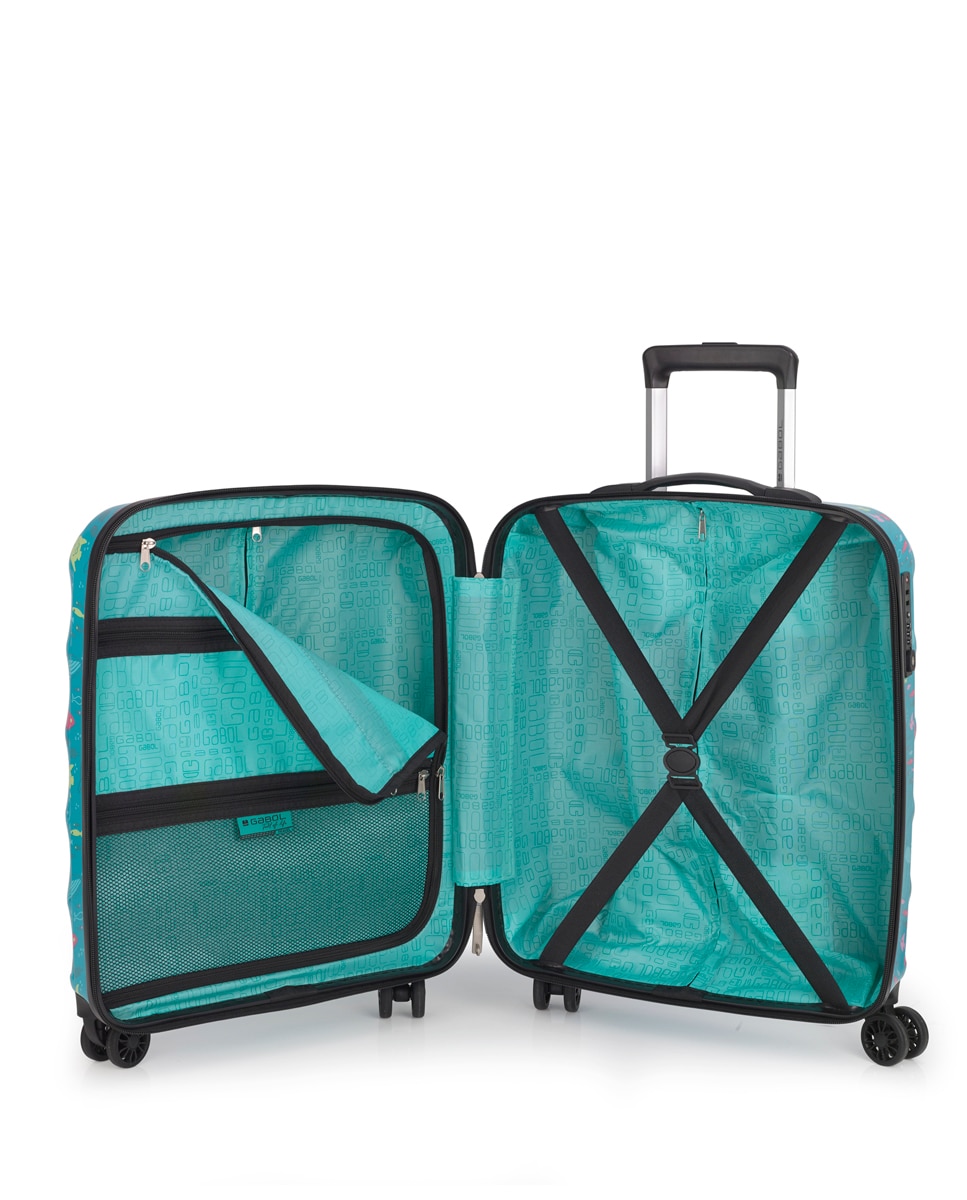 Conjunto de Malas Infantis (cabine e Média) Acqua Rígidas com Capacidade de 103 L Turquesa-4