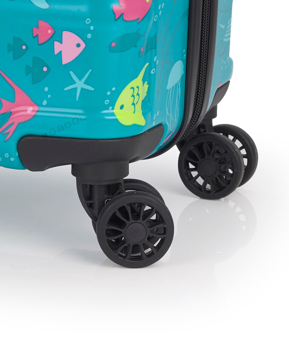 Conjunto de Malas Infantis (cabine e Média) Acqua Rígidas com Capacidade de 103 L Turquesa-5