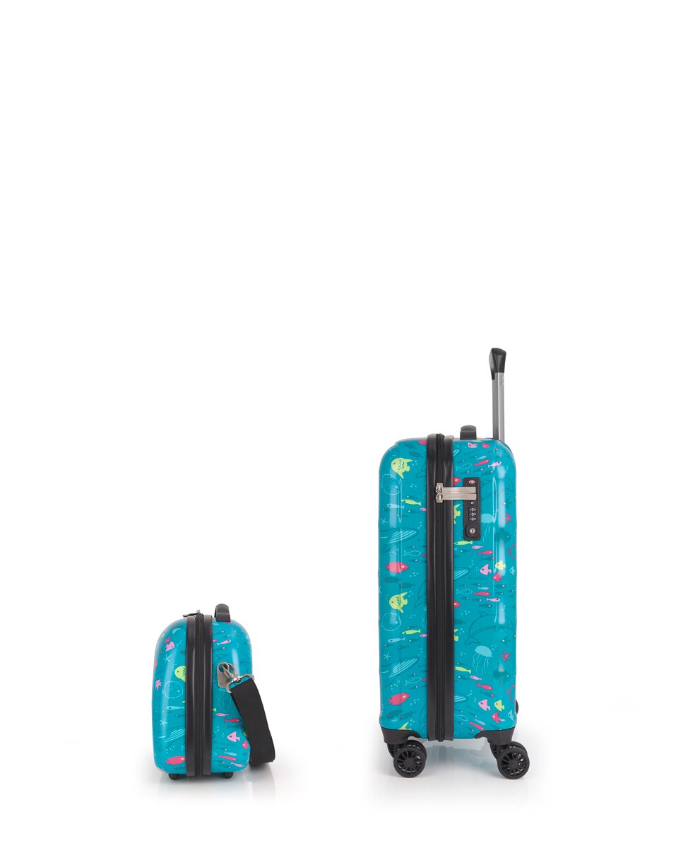 Conjunto de Malas de Cabine e Necessaire Acqua Rígidas com Capacidade de 51 L Turquesa-2