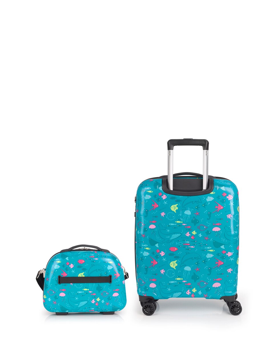Conjunto de Malas de Cabine e Necessaire Acqua Rígidas com Capacidade de 51 L Turquesa-3