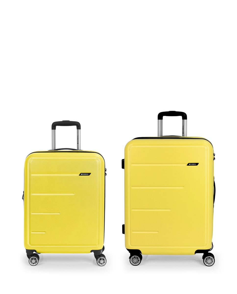 Conjunto de 2 Malas (cabine e Média) Expansíveis Future Plus com Capacidade de 111l Amarelo-1