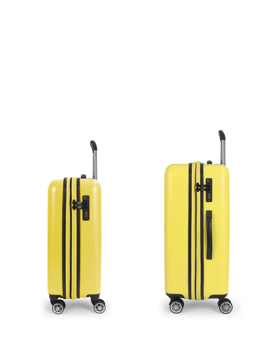 Conjunto de 2 Malas (cabine e Média) Expansíveis Future Plus com Capacidade de 111l Amarelo-2