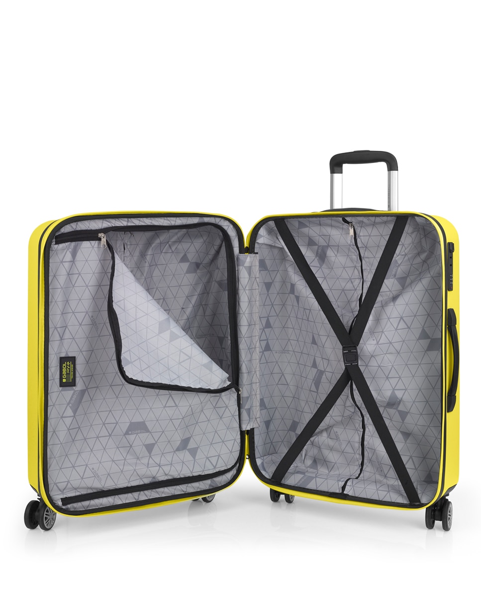 Conjunto de 2 Malas (cabine e Média) Expansíveis Future Plus com Capacidade de 111l Amarelo-4