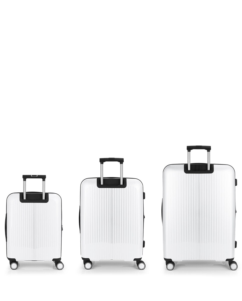 Conjunto de Malas (cabine, Média e Grande) Expansíveis Brooklyn Rígidas com Capacidade Até 221 L Branco-3
