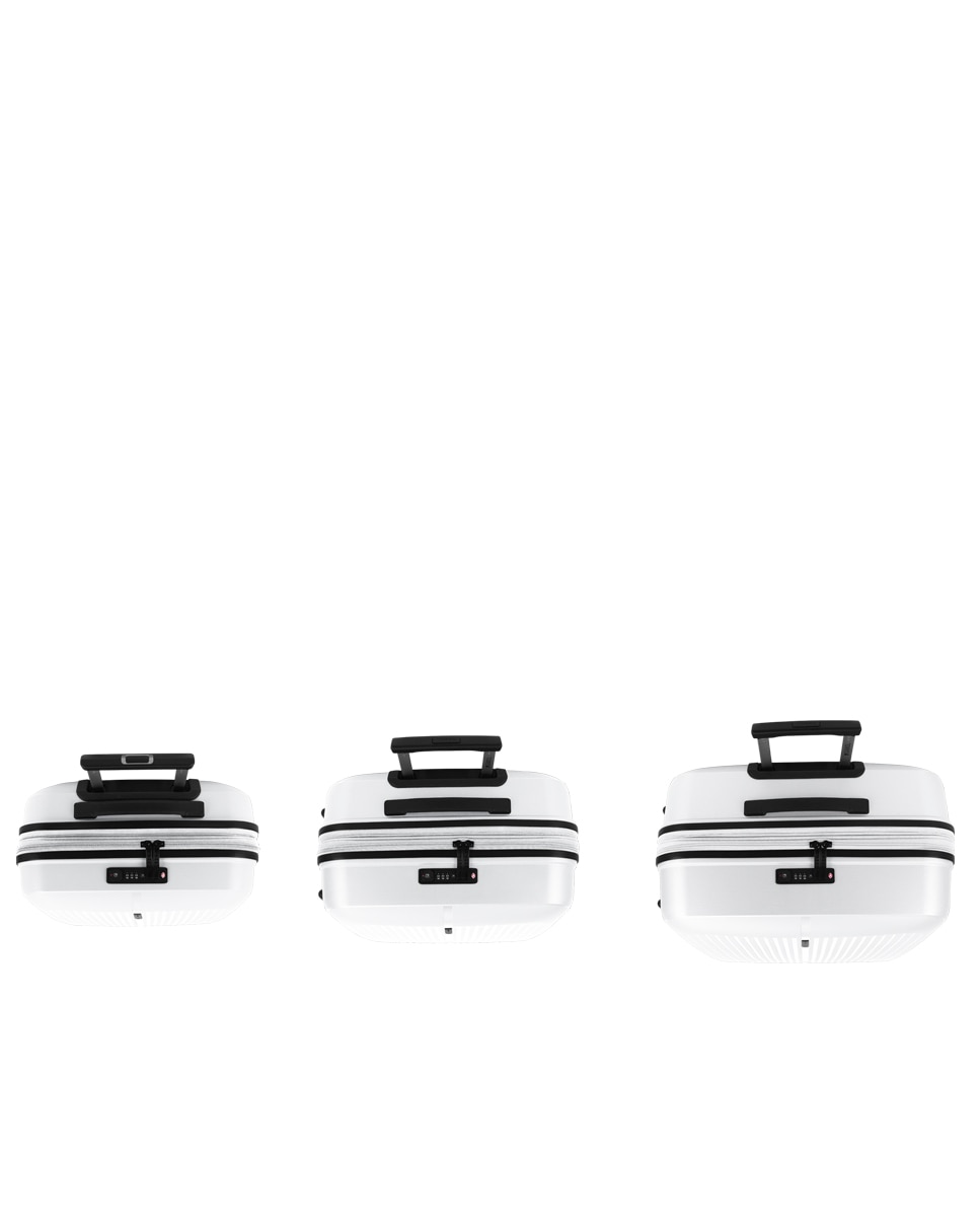 Conjunto de Malas (cabine, Média e Grande) Expansíveis Brooklyn Rígidas com Capacidade Até 221 L Branco-4