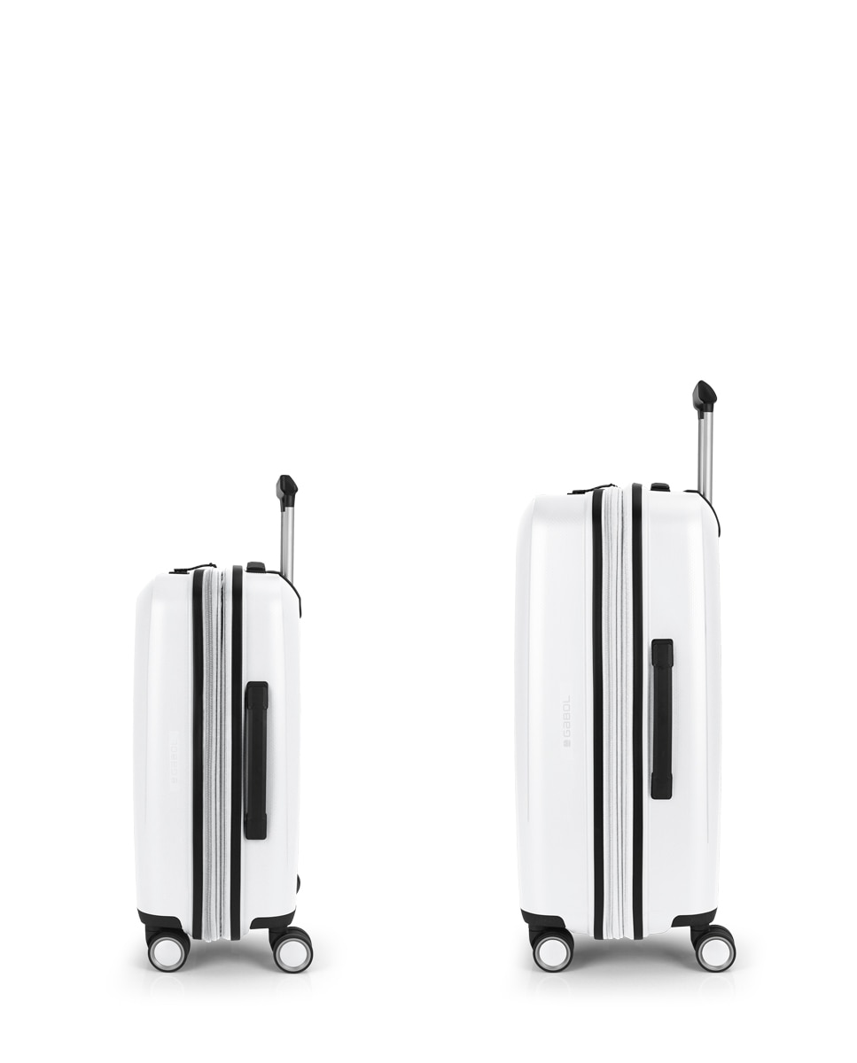 Conjunto de Malas (cabine e Média) Expansíveis Brooklyn Rígidas com Capacidade Até 112,5 L Branco-2