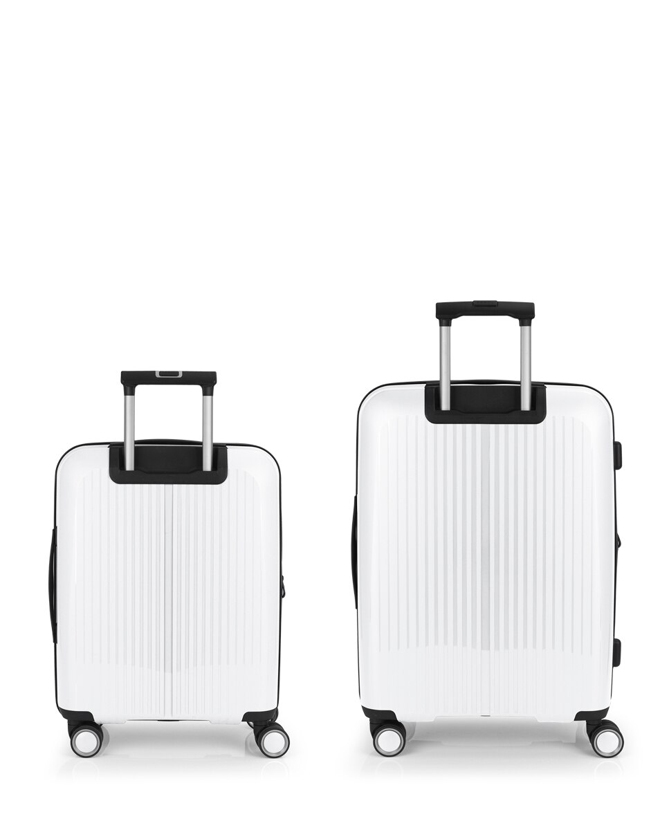 Conjunto de Malas (cabine e Média) Expansíveis Brooklyn Rígidas com Capacidade Até 112,5 L Branco-3