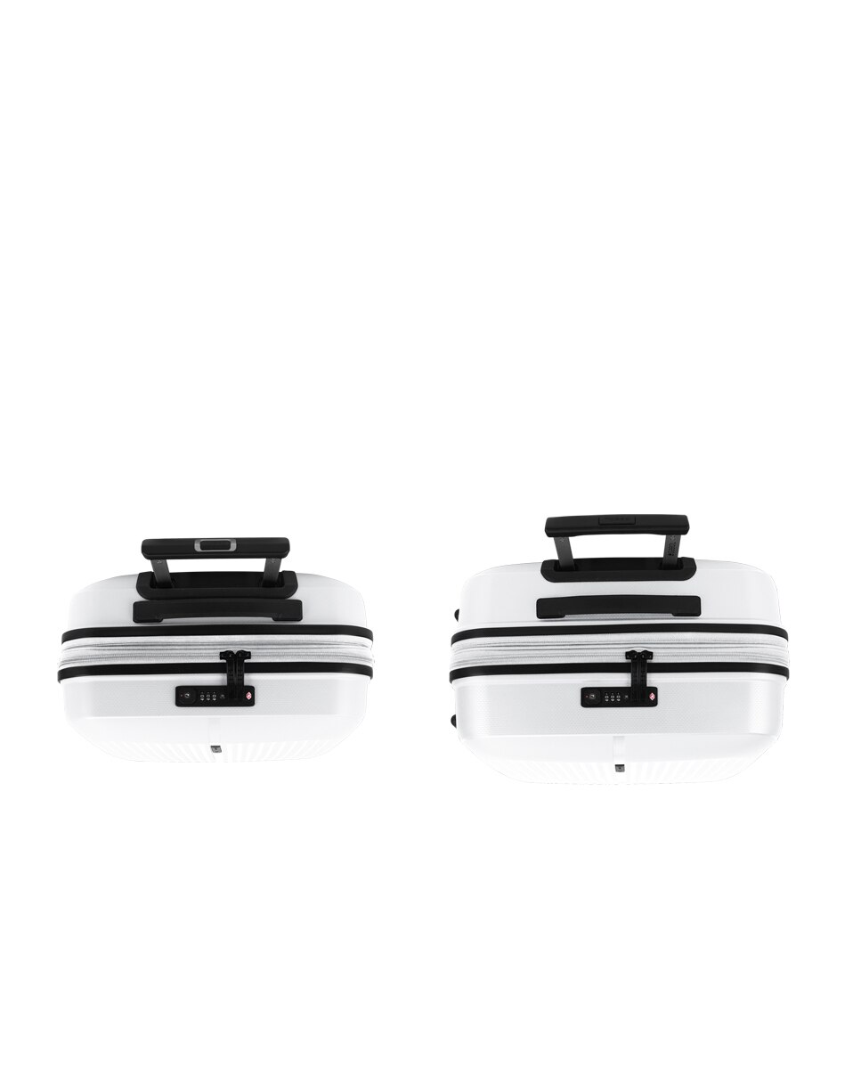 Conjunto de Malas (cabine e Média) Expansíveis Brooklyn Rígidas com Capacidade Até 112,5 L Branco-4