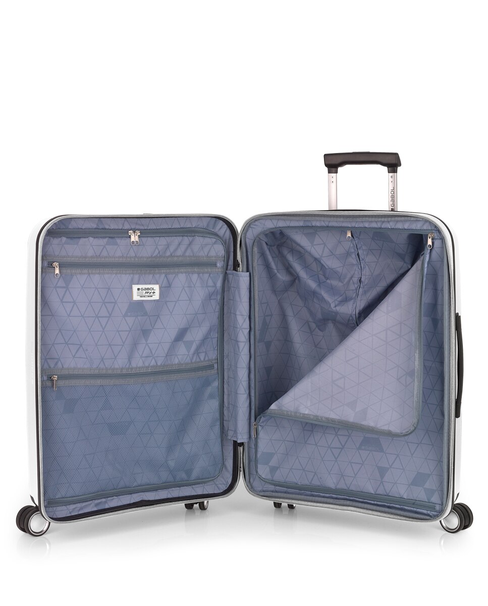 Conjunto de Malas (cabine e Média) Expansíveis Brooklyn Rígidas com Capacidade Até 112,5 L Branco-5