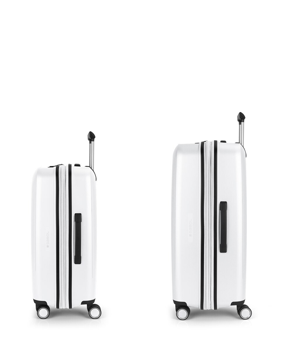 Conjunto de Malas (média e Grande) Expansíveis Brooklyn Rígidas com Capacidade Até 179 L Branco-2