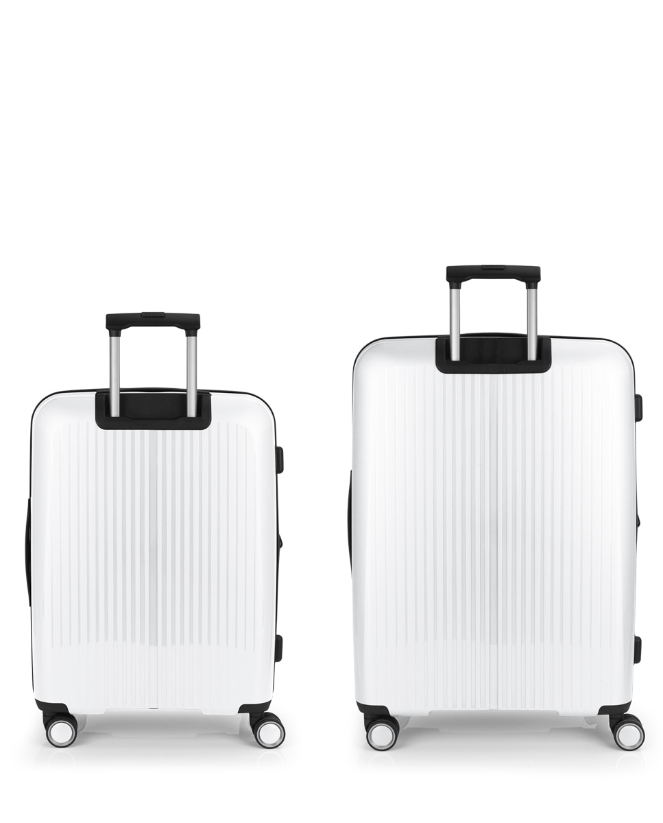 Conjunto de Malas (média e Grande) Expansíveis Brooklyn Rígidas com Capacidade Até 179 L Branco-3