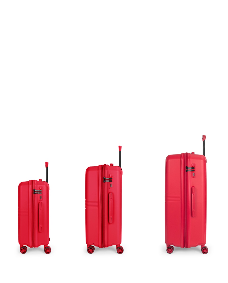 Conjunto de Malas Expansíveis (cabine, Média e Grande) Steady, com Capacidade Até 195 L Vermelho-2