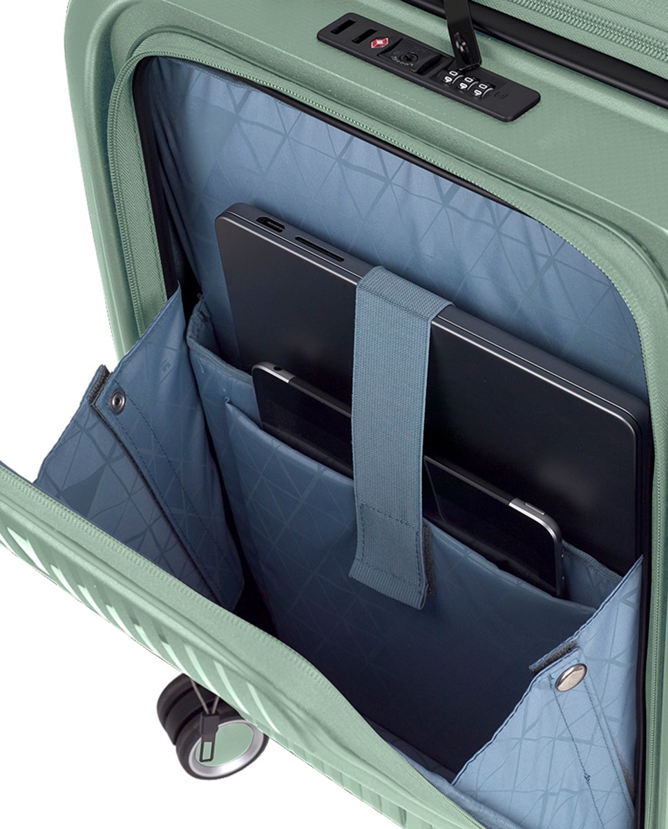 Mala de Cabine com Bolso para Portátil Expansível Brooklyn Rígida com Capacidade Até 42,5 L Verde-6