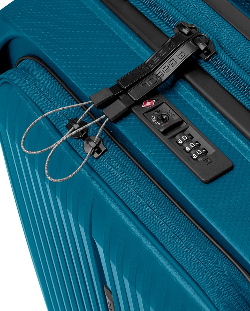 Mala de Cabine com Bolso para Portátil Expansível Brooklyn Rígida com Capacidade Até 41,7 L Turquesa-5