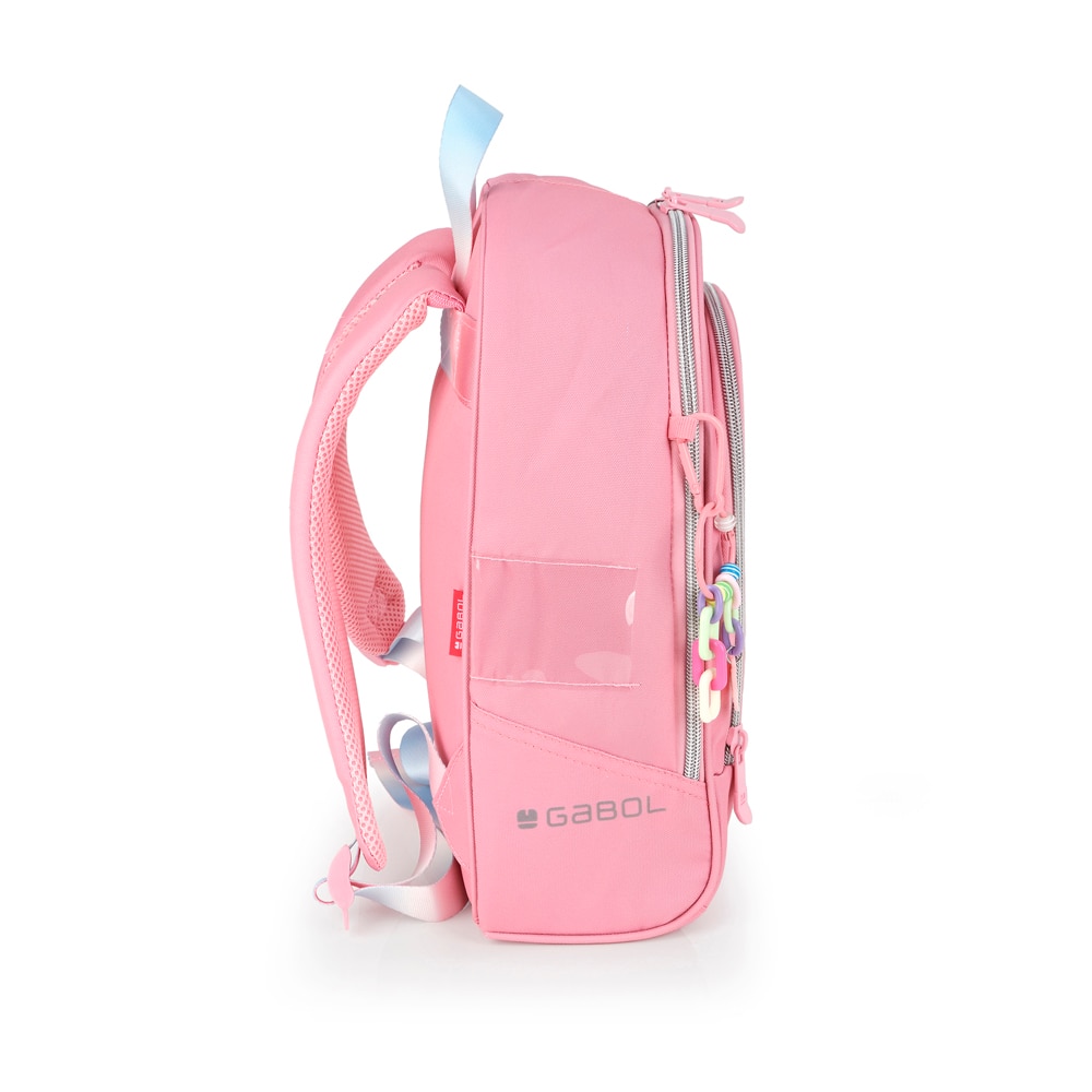 Mochila Pequena Gabol Glam de Poliéster e Purpurina Rosa-2