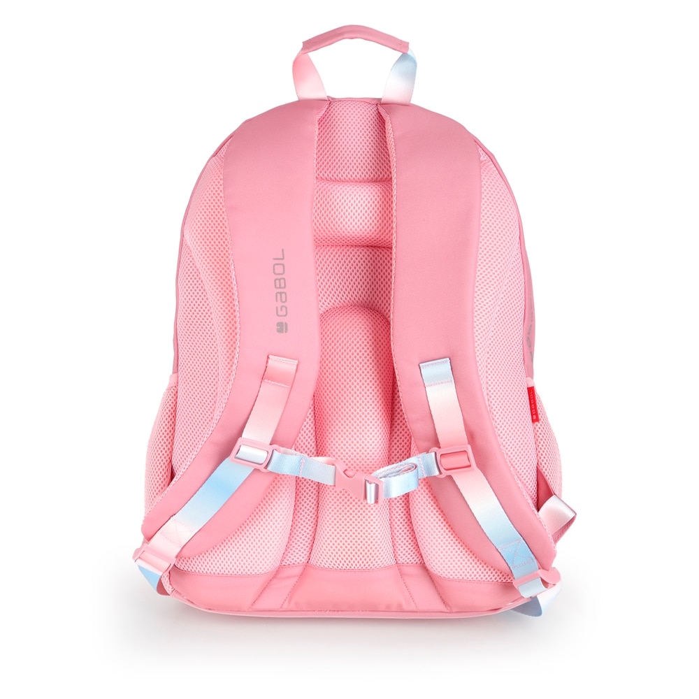 Mochila Três Compartimentos Gabol Glam de Poliéster e Purpurina Rosa-3