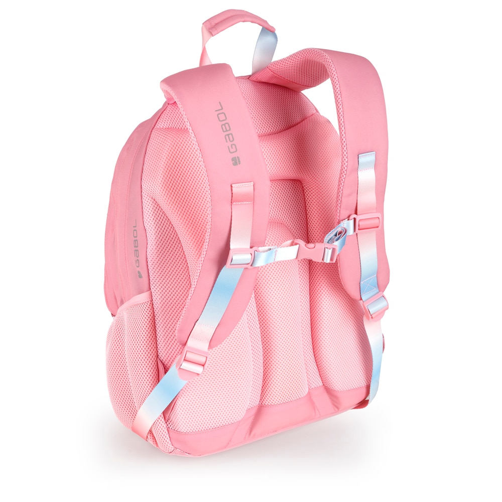 Mochila Três Compartimentos Gabol Glam de Poliéster e Purpurina Rosa-5