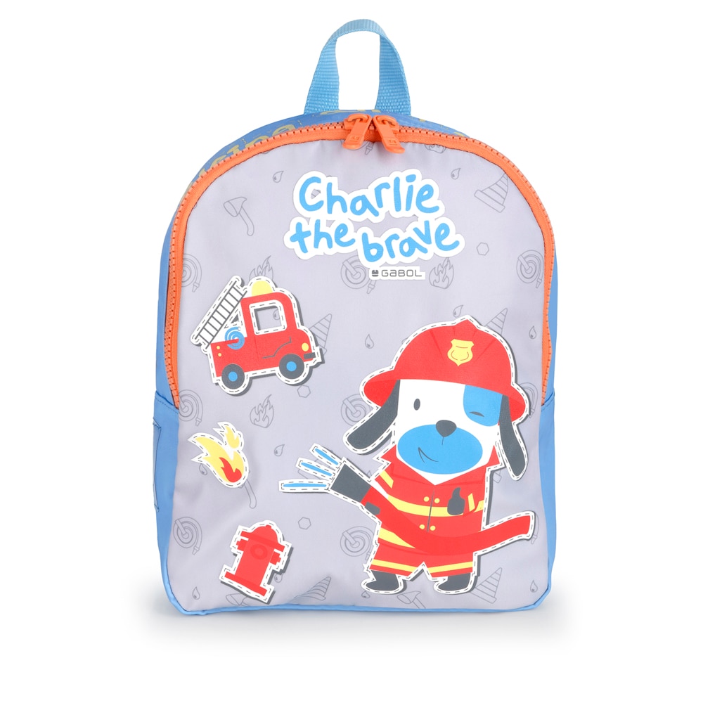 Mochila Infantil Gabol Staff Charlie de Poliéster Resistente À Água Cinzento-1
