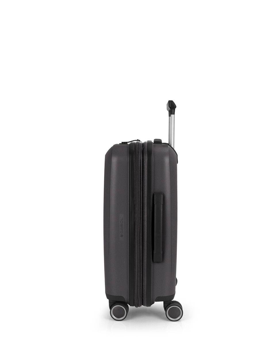 Conjunto de 3 Malas (cabine, Média e Grande) Expansíveis e Necessaire Brooklyn Rígidas com Capacidade de 235 L Cinzento-escuro-3