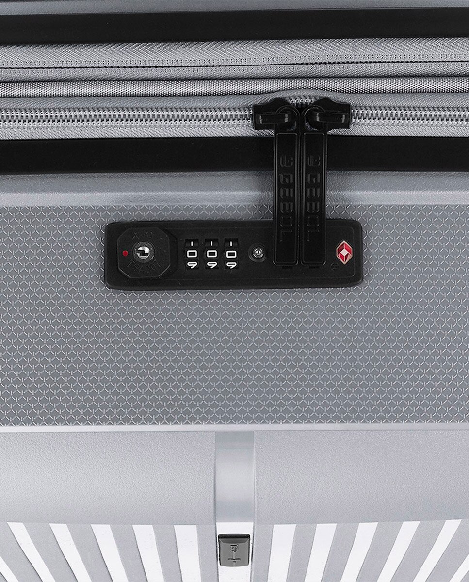 Conjunto de 3 Malas (cabine, Média e Grande) Expansíveis e Necessaire Brooklyn Rígidas com Capacidade de 235 L Prata-6