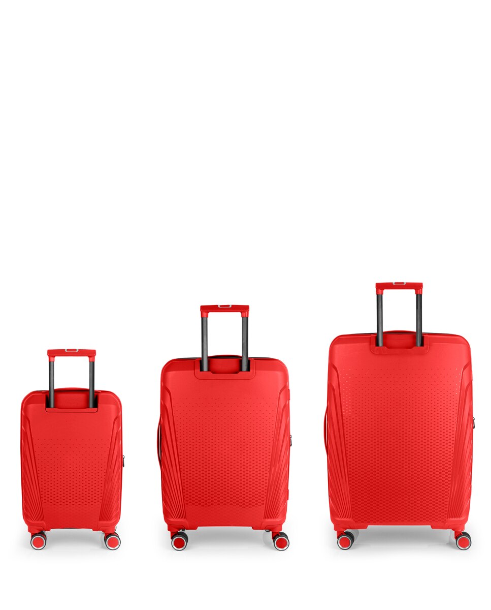 Conjunto de 3 Malas Expansíveis (cabine, Média e Grande) Soho com Capacidade de 241l Vermelho-3