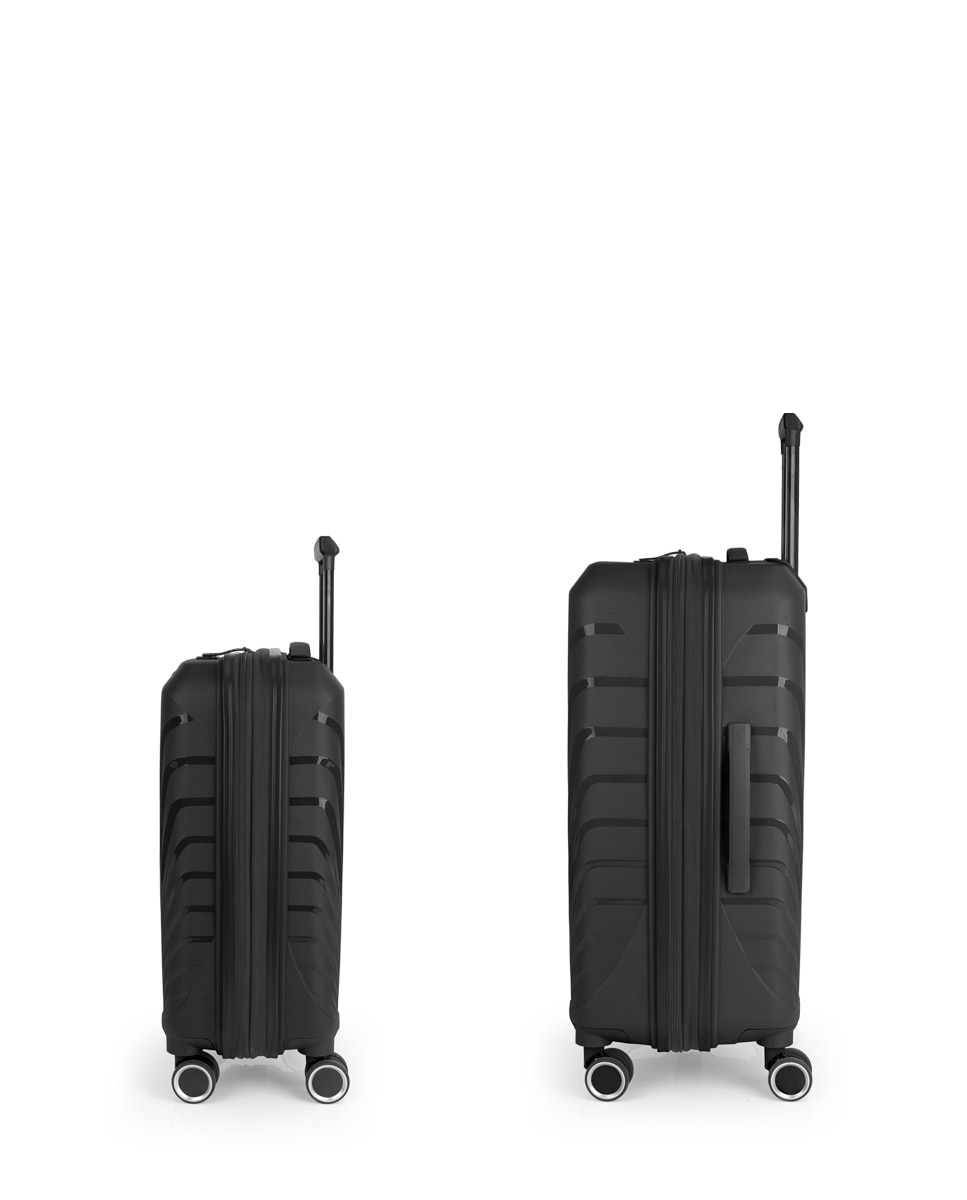 Conjunto de 2 Malas Expansíveis (cabine e Média) Soho com Capacidade de 119,5l Preto-2
