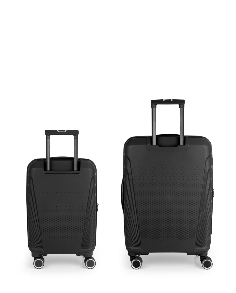 Conjunto de 2 Malas Expansíveis (cabine e Média) Soho com Capacidade de 119,5l Preto-3