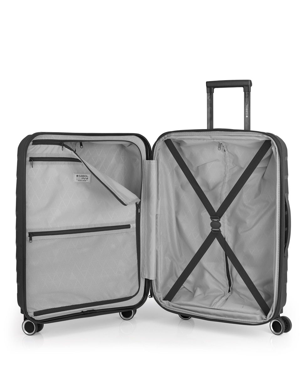 Conjunto de 2 Malas Expansíveis (cabine e Média) Soho com Capacidade de 119,5l Preto-4