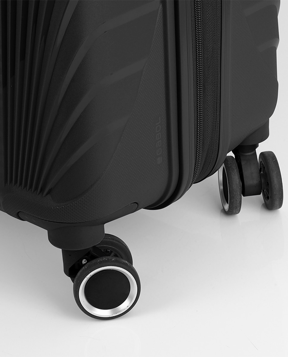 Conjunto de 2 Malas Expansíveis (cabine e Média) Soho com Capacidade de 119,5l Preto-5