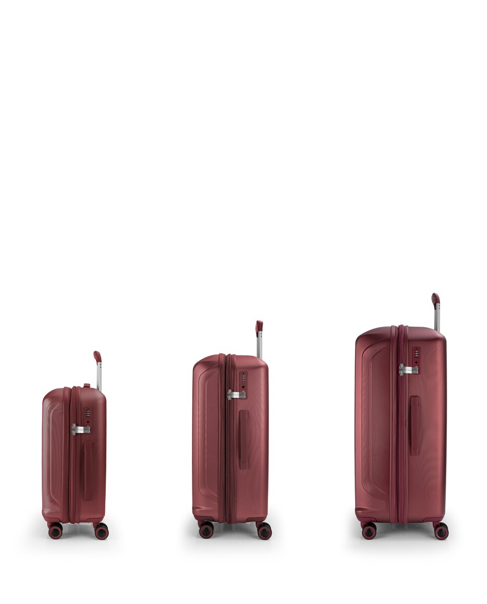 Conjunto de 3 Malas Expansíveis (cabine, Média e Grande) Kai com Capacidade Até 225 L Bordeaux-2