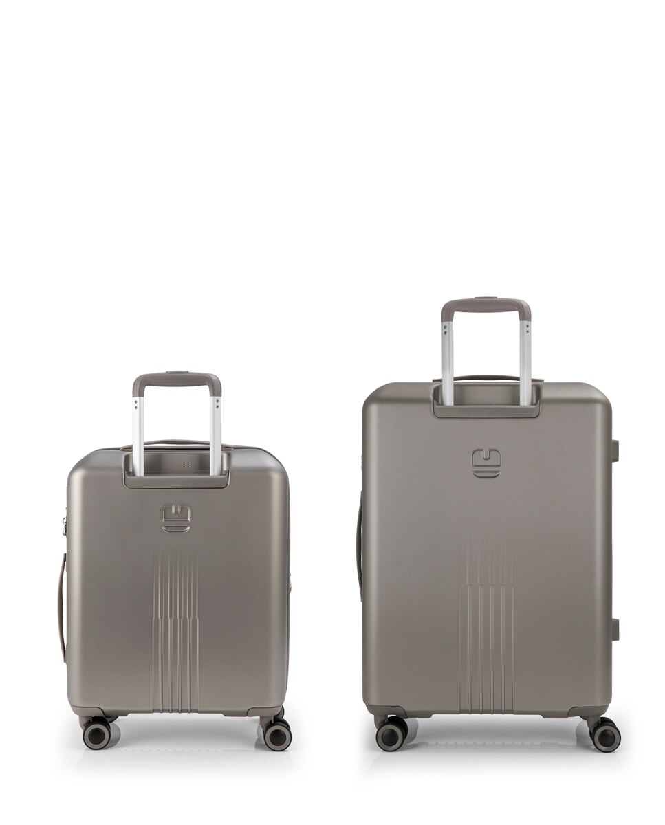 Conjunto de 2 Malas Expansíveis (cabine e Média) Kai com Capacidade Até 112 L Champanhe-3
