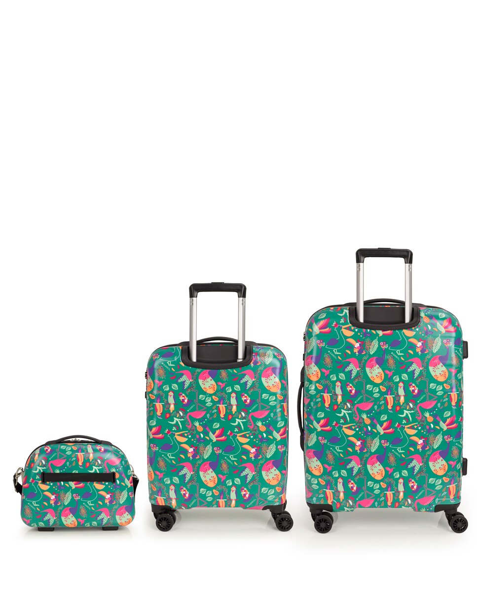 Conjunto de Malas (cabine, Média e Necessaire) Vida com Capacidade de 117l Verde-3