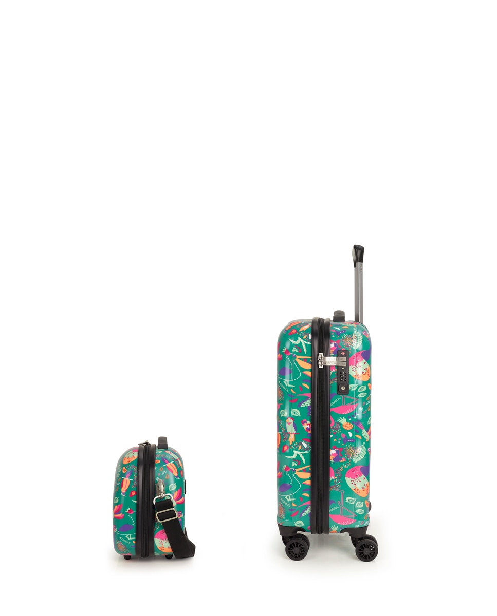 Conjunto Mala de Cabine e Necessaire Vida com Capacidade de 52l Verde-2
