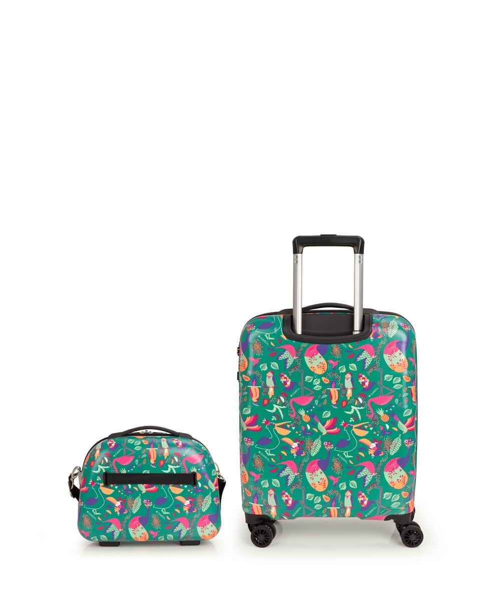Conjunto Mala de Cabine e Necessaire Vida com Capacidade de 52l Verde-3