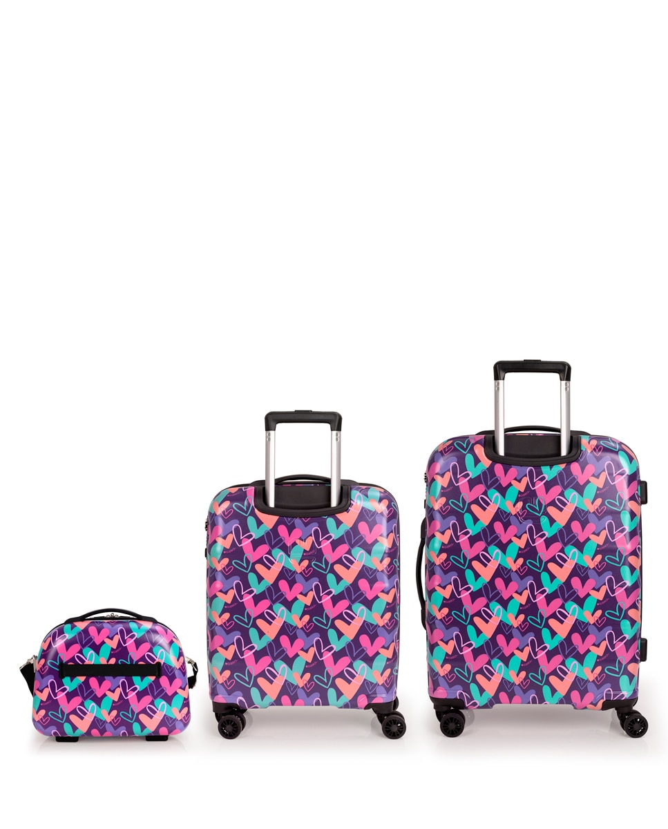 Conjunto de Malas (cabine, Média e Necessaire) Kokoro com Capacidade de 117l Roxo-3