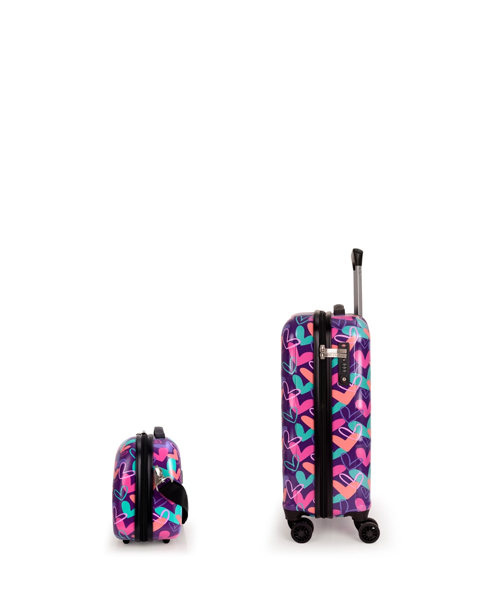 Conjunto Mala de Cabine e Necessaire Kokoro com Capacidade de 52l Roxo-2