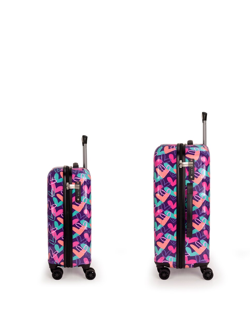 Conjunto de Malas (cabine e Média) Kokoro com Capacidade de 103l Roxo-2
