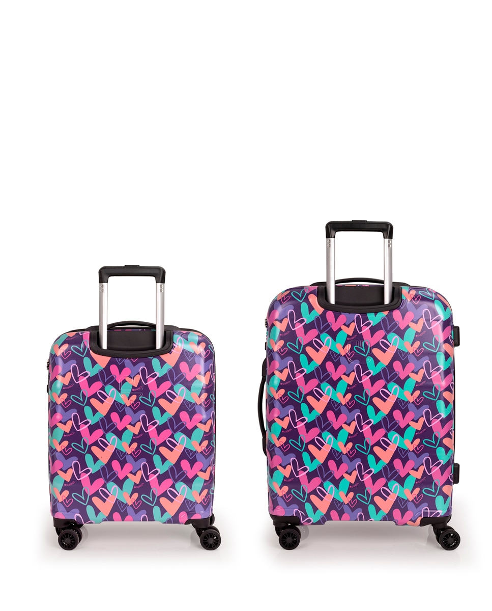 Conjunto de Malas (cabine e Média) Kokoro com Capacidade de 103l Roxo-3