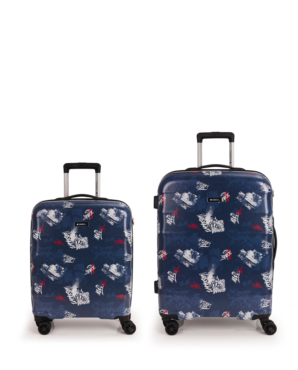 Conjunto de Malas (cabine e Média) Dash com Capacidade de 103l Azul-marinho-1