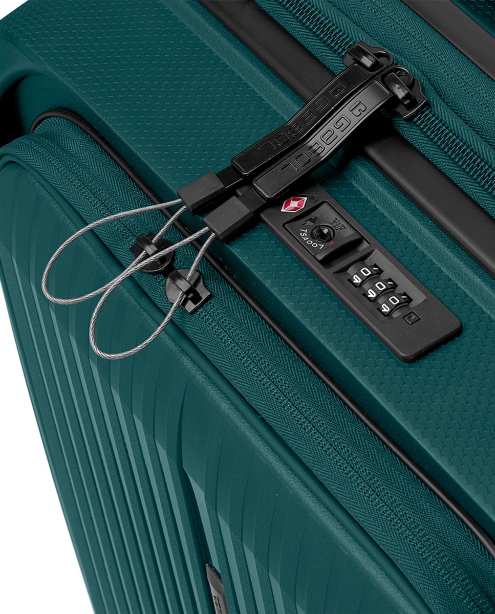 Mala de Cabine com Bolso para Portátil Expansível Brooklyn Rígida com Capacidade Até 42,5 L Verde-escuro-5