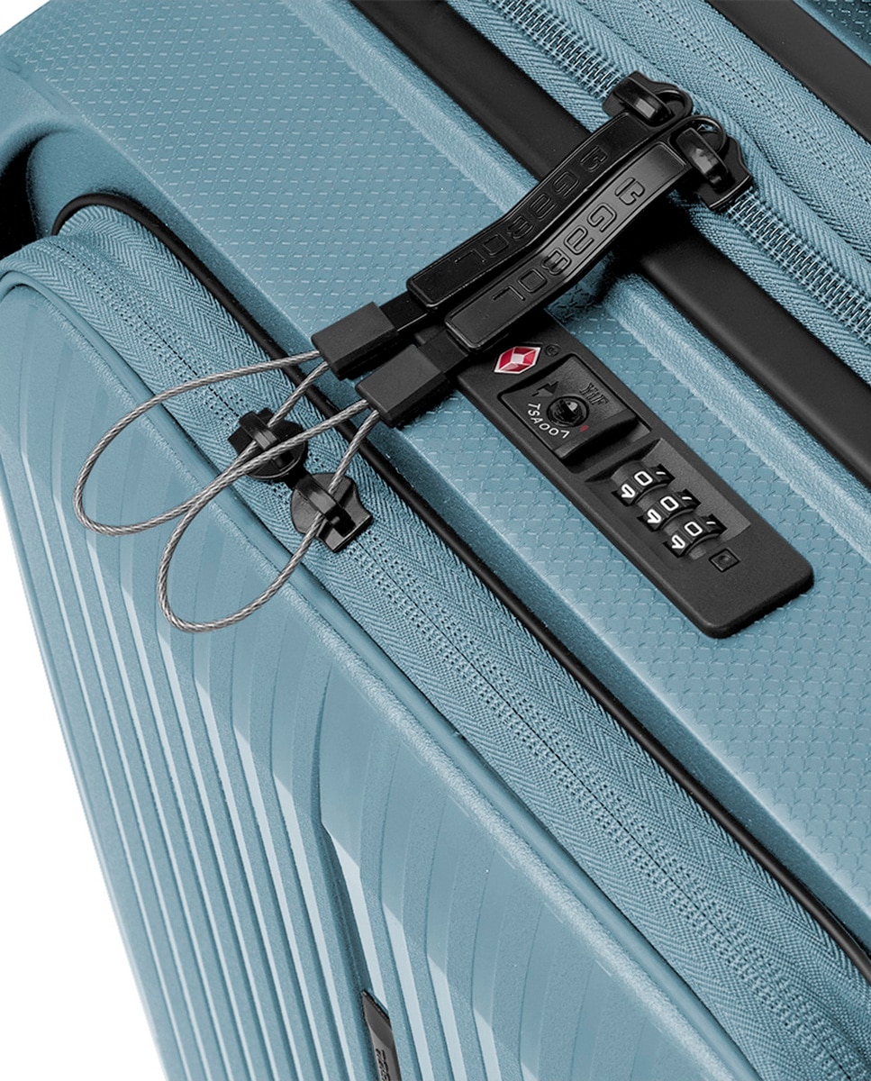 Mala de Cabine com Bolso para Portátil Expansível Brooklyn Rígida com Capacidade Até 42,5 L Azul-claro-5